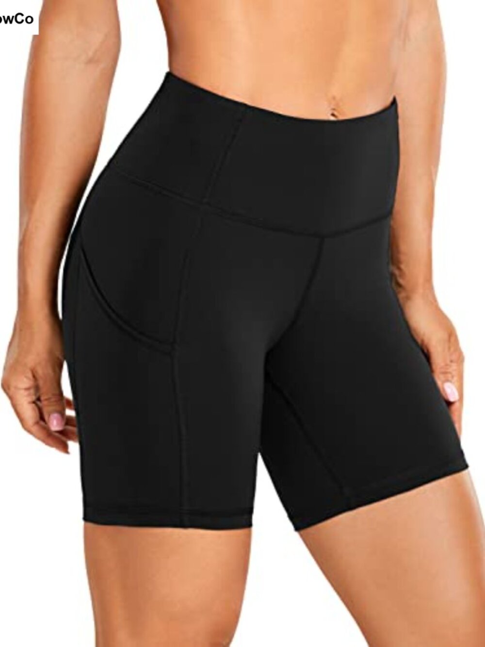 High Waist Biker Shorts with Pockets 6" Inseam Spandex Running Yoga